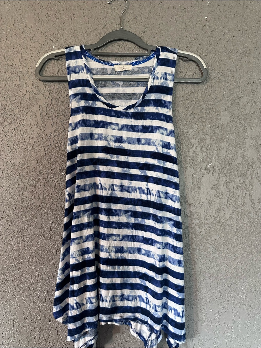 Cupio Navy and White Asymmetrical Sleeveless Dress